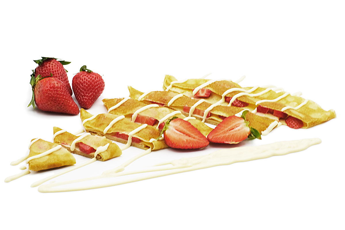 Foodally French Crepes strawberries and belgian white chocolate